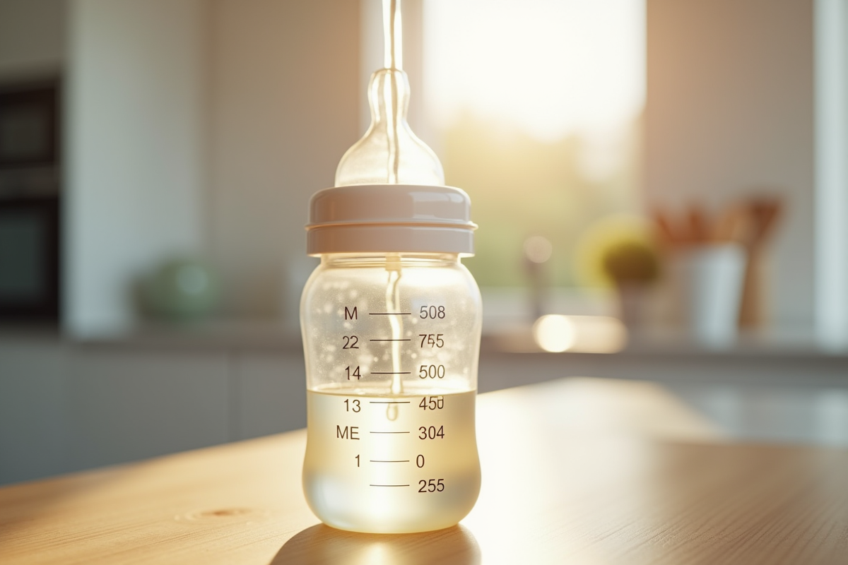 Biberon pour bébé rempli d