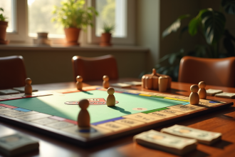 Plateau de Monopoly en bois pour une soirée en famille